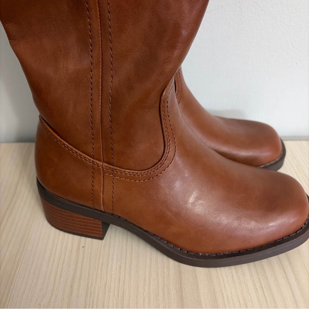 Wonder Nation New! Girls Brown Tall Riding Boots Size 2 - Picture 3 of 8